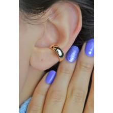Sacce Scarves & Accessories Bombeli Sade Sıkıştırmalı Kıkırdak Küpesi Earcuff