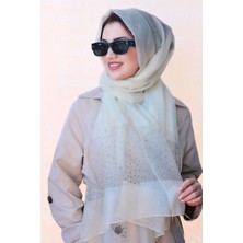 Sacce Scarves & Accessories Taşlı Krem Rengi Ipek Şal