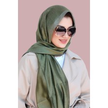 Sacce Scarves & Accessories Doğal Ipek Haki Yeşil Renkli Ipek Şal
