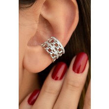 Sacce Scarves & Accessories Zincir Model Çoklu Earcuff Kıkırdak Küpesi Gümüş Renkli