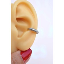Sacce Scarves & Accessories Zirkon Taşlı Bombeli Earcuff Sıkıştırmalı Kıkırdak Küpesi