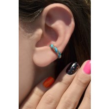 Sacce Scarves & Accessories Mavi Mineli Earcuff Kıkırdak Küpesi