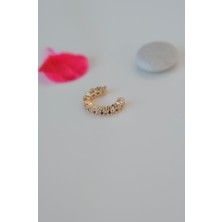 Sacce Scarves & Accessories Sıkıştırmalı Taşlı Model Kıkırdak Küpesi Kadın Earcuff Zirkon Taşlı