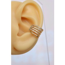 Sacce Scarves & Accessories Zirkon Taşlı Sıkıştırmalı Kıkırdak Küpe