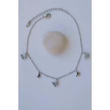 Sacce Scarves & Accessories Sacce Scarves&Accessories Kelebek Sallantılı  Çelik Halhal Gümüş Renkli