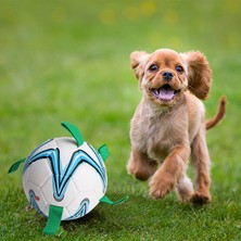 Huoxun Shop A 1PC18CM Tarzı Köpek Oyuncak Futbol Oyuncakları Yavru Büyük Köpekler Için Dış Mekan Eğitim Interaktif Pet Isırma Çiğneme Topu Oyuncakları Futbol ile Halat (Yurt Dışından)