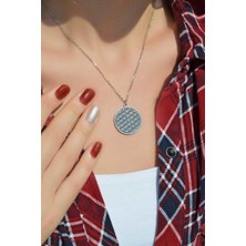 Sacce Scarves & Accessories Çelik Gümüş Renk Yaşam Çiçeği Kolye