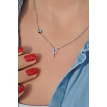 Sacce Scarves & Accessories Gümüş Renkli Çelik Harf Kolye F