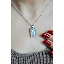 Sacce Scarves & Accessories Tarot Kartı Kolye Ay Sembolü Kolye The Moon Plaka Madalyon Kolye Silver