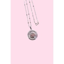 Sacce Scarves & Accessories Çelik 45 cm Zincirli Allah Yazılı Kolye Gümüş Renkli