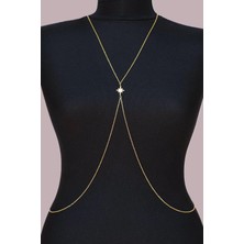 Sacce Scarves & Accessories Kuzey Yıldızı Figürlü Çelik Vücut Zinciri Body Chain Gold Renk