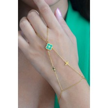 Sacce Scarves & Accessories Sacce Scarves&Accessories Yeşil Çiçekli Çelik Şahmeran Gold Renkli