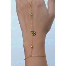 Sacce Scarves & Accessories Sacce Scarves&Accessories Yonca Detaylı Taşlı Çelik Şahmeran Gold Renkli