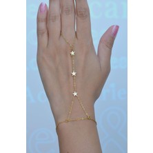 Sacce Scarves & Accessories Sacce Scarves&Accessories Mini Yıldızlı Çelik Şahmeran Gold Renkli