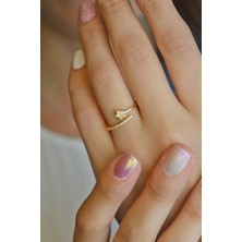 Sacce Scarves & Accessories Gold Renk Yıldız İnce Yüzük Eklem Yüzüğü