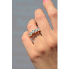 Gold Zirkon Beştaş Yüzük Size 17