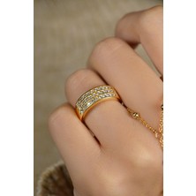 Sacce Scarves & Accessories Zirkon Taşlı Geniş Oval Yüzük Size 16