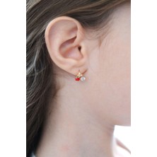 Sacce Scarves & Accessories Kırmızı Kirazlı Çocuk Halka Küpesi