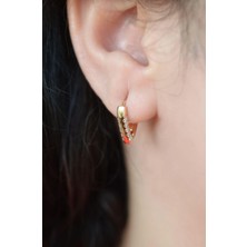 Sacce Scarves & Accessories Taşlı Üçgen Çocuk Küpesi