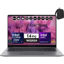 Asus Expertbook P5405CSA-WI7321TBS0D Intel Ultra 7 258V Aı 32GB 4tb SSD Arc 140V Freedos 14" Wqxga 400NIT IPS Taşınabilir Bilgisayar WI7321TBS0D03+ZETTAÇANTA