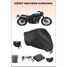 Breen Honda cl 250 Için Kilit Uyumlu Siyah Motosiklet Branda, Güvenli, Su Geçirmez