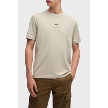 Boss Streç Pamuklu Relaxed Fit Bisiklet Yaka T Shirt Erkek T Shirt 50473278 271