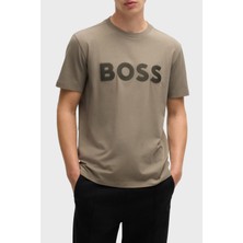 Boss Streç Pamuklu Regular Fit Büyük Logolu T Shirt Erkek T Shirt 50535170 334