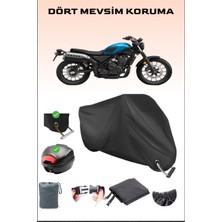 Breen Honda cl 250 Için Arka Çanta ve Kilit Uyumlu Siyah Motosiklet Branda, Güvenli
