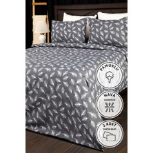 Esliva Lastikli Çarşaflı Çift Kişilik Nevresim Takımı - Antrasit