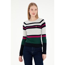 U.S. Polo Assn. Kadın Lacivert Bisiklet Yaka Kazak 50293151-VR033