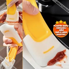 Genx Plastik Saplı Slikon Spatula Askılıklı Mini Yağ ve Leke Kazıyıcı Mutfak Spatulası