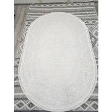 Merinos Crystal 32484-060 Beyaz-Krem Oval Salon Halısı Yolluk Yatak Odası Halısı