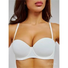 Mistirik Lenola Model Destekli Push Up Dolgulu Yumuşak Dokulu Straplez Sütyen