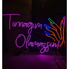 Çizgi Neon Cizgineon Tırnağım Olamazsın Işıklı Neon LED Duvar Dekarasyon