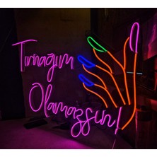 Çizgi Neon Cizgineon Tırnağım Olamazsın Işıklı Neon LED Duvar Dekarasyon