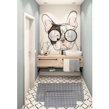 Global Goods Banyo Takımı 2li Pelüş Kaymaz Taban Özel Tasarım Bal Peteği Honeycomb 60 cm  x 100 cm -50 cm  x 60 cm