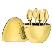 Chavin Çelik 6 Parça Gold Yumurta Çay Kaşık Set cin612sr