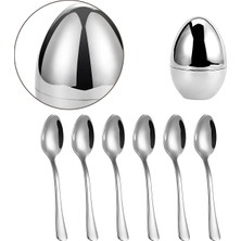 Chavin Çelik 6 Parça Silver Yumurta Çay Kaşık Set cin612by