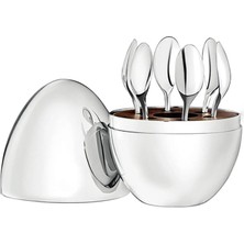 Chavin Çelik 6 Parça Silver Yumurta Çay Kaşık Set cin612by