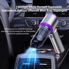 Coofbe Profesyonel Güçlü Vakumlu 100W 16000PA Araç Süpürgesi 6000MAH Uzun Şarjı  El Araç Oto Süpürgesi