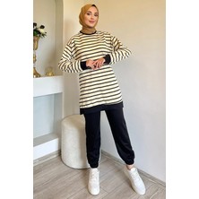 Julude Çizgili Tunik Eşofman Tesettür Ikili Takım