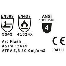 Eureka 1 Çift  Eureka 13-4hfr Elektrik Arkından Koruyucu Ark Eldiveni 10 Numara