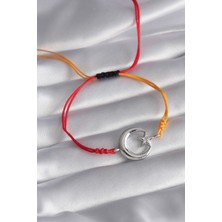 Skygo Sarı Kırmızı Ipli Gümüş Ay Yıldız Figür Unisex Model Bileklik - TJ-BB5809