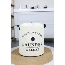 Rope Home Laundry Baskılı Fileli Havlu Kıyafet Kirli Çamaşır Sepeti 37 x 40