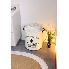 Rope Home Laundry Baskılı Fileli Havlu Kıyafet Kirli Çamaşır Sepeti 37 x 40