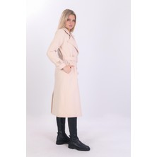 Arzu Has Butik Yeni Sezon Kruvaze Yaka Astarlı Ithal Kaşe Kaban