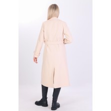 Arzu Has Butik Yeni Sezon Kruvaze Yaka Astarlı Ithal Kaşe Kaban