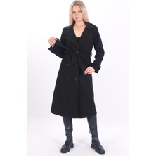 Arzu Has Butik Yeni Sezon Kruvaze Yaka Astarlı Ithal Kaşe Kaban