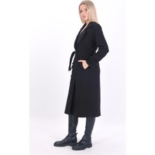 Arzu Has Butik Yeni Sezon Kruvaze Yaka Astarlı Ithal Kaşe Kaban
