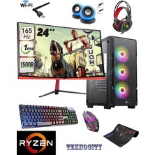 GameBooster Super X1 Ryzen5 3600 8gb Ram 256GB SSD R7240 4gb 23.6'' 165HZ Curved Oyuncu Masaüstü Bilgisayar Full Set